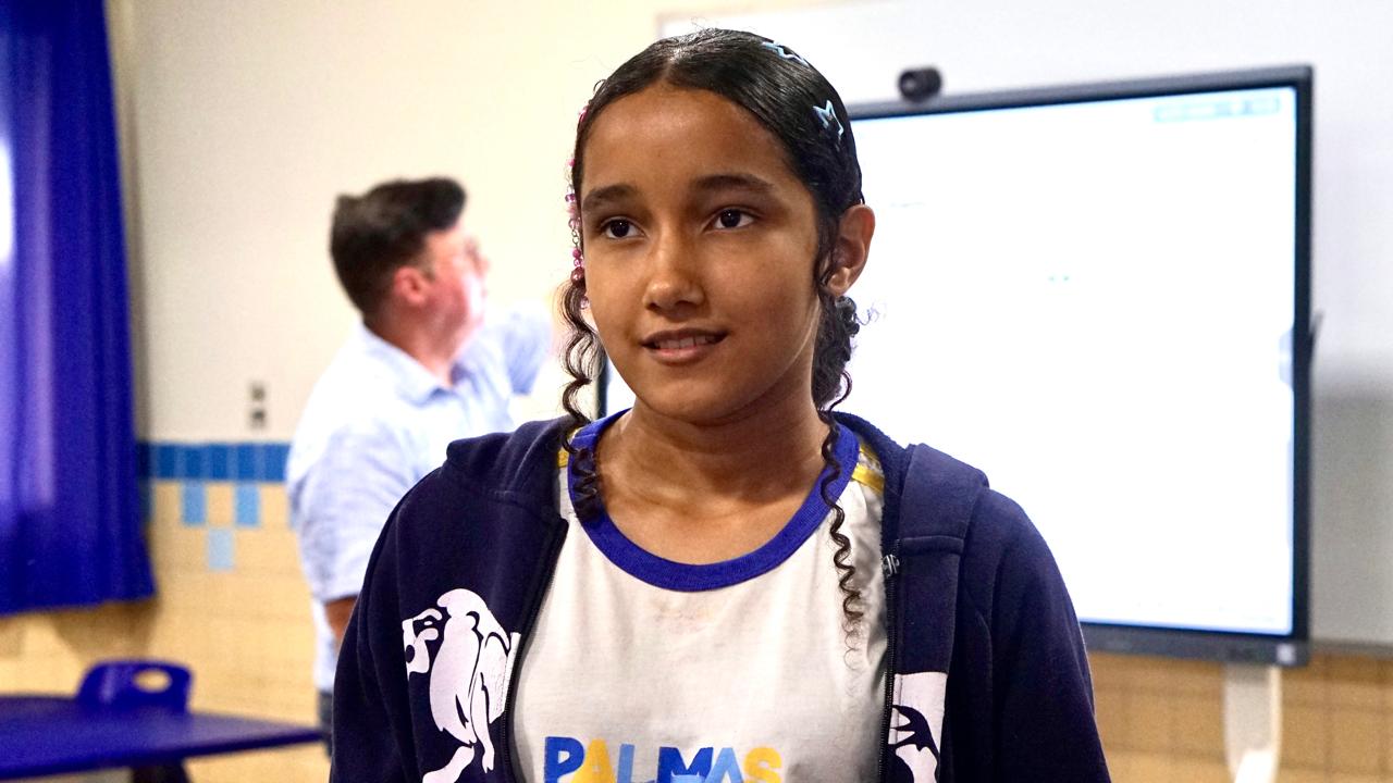 Sílvia de Souza Mendes, 8º ano, diz que a experiência tem sido muito produtiva - Foto: Pedro Barbosa