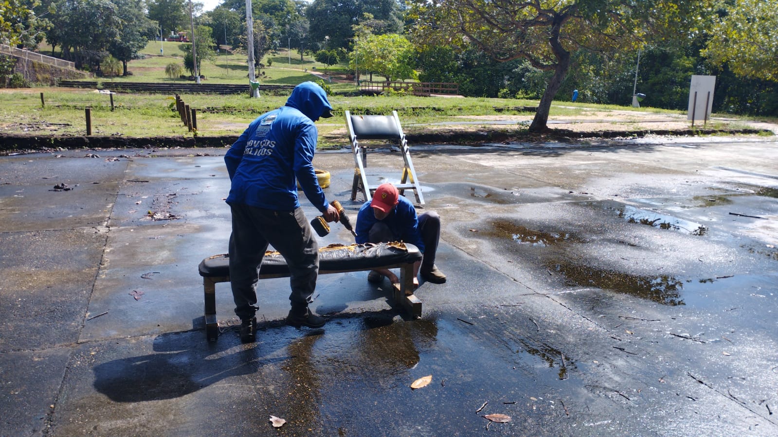 Academia retirada para manutenção será reinstalada