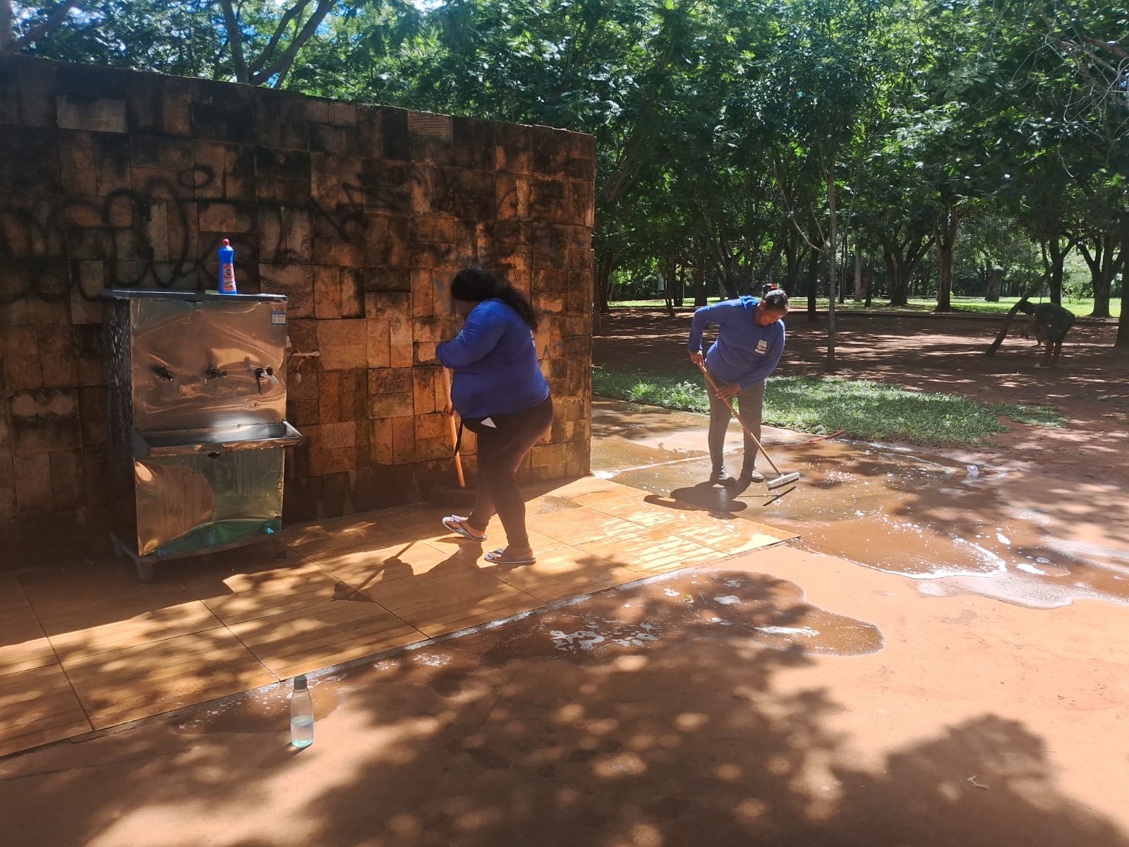 Bebedouro no Parque dos Povos Indígenas também passou por reparos e limpeza