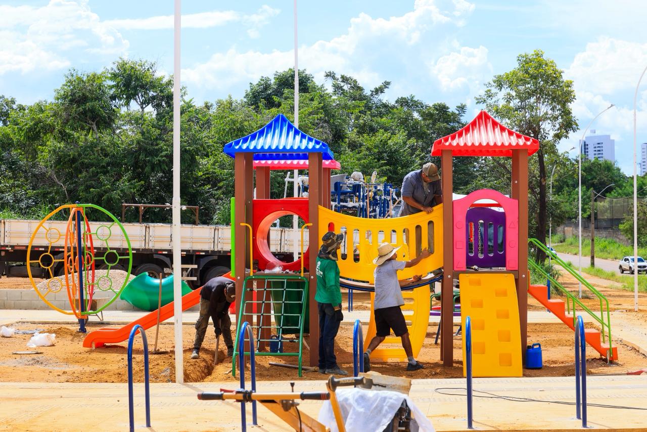 Circuito de ciclovia e pista de caminhada no entorno do Parque Cesamar têm mais de 80% dos serviços executados