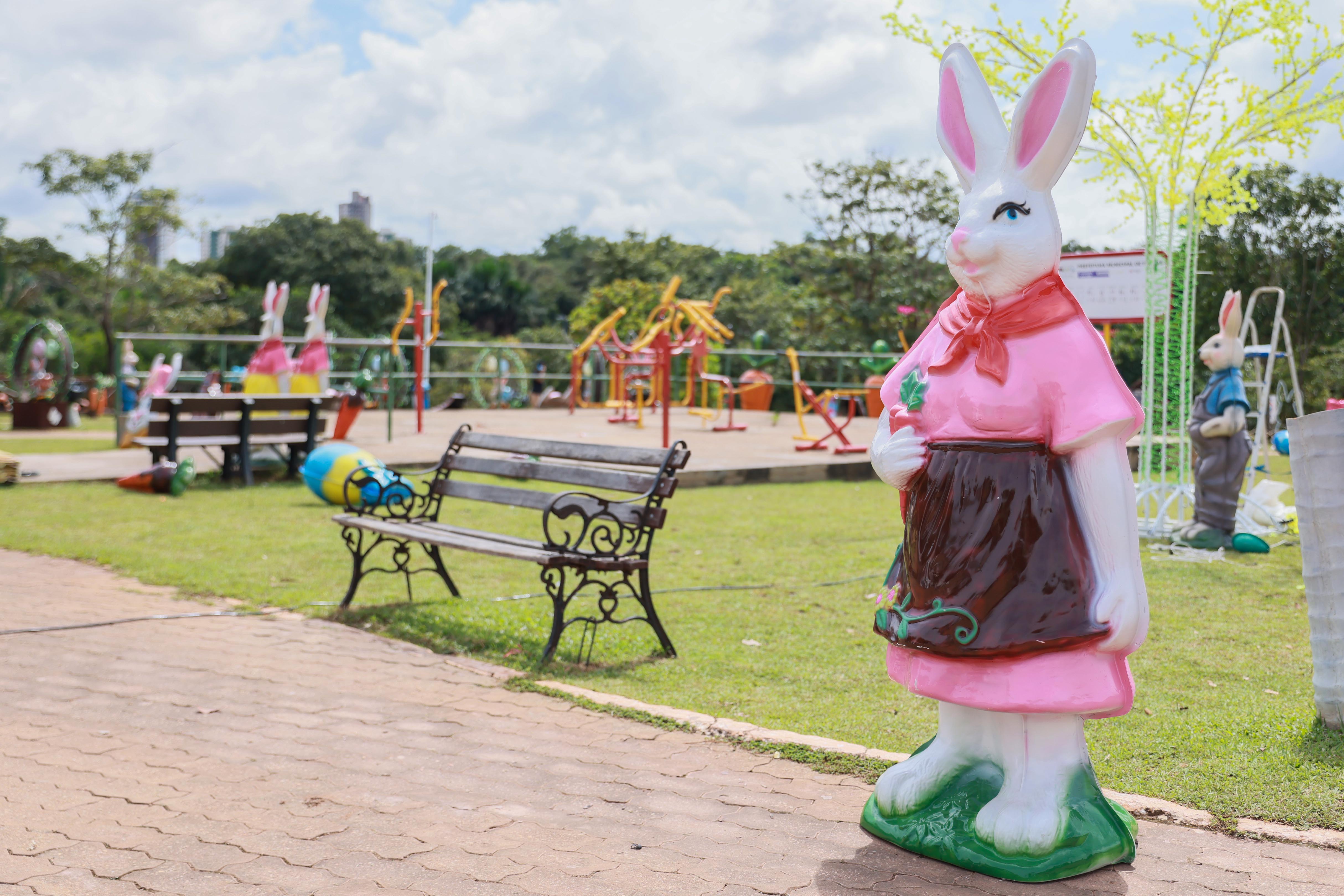 24/03/2025 - Montagem da Estrutura da 'Páscoa dos Sonhos Magia no Cesamar'Local: Parque Cesamar - Palmas - TOFoto: Júnior Suzuki