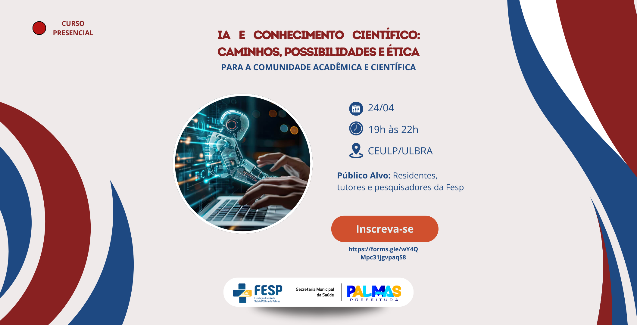 Abertas inscrições para palestra sobre ‘IA e o Conhecimento Científico’ da Fundação Escola de Saúde Pública de Palmas
