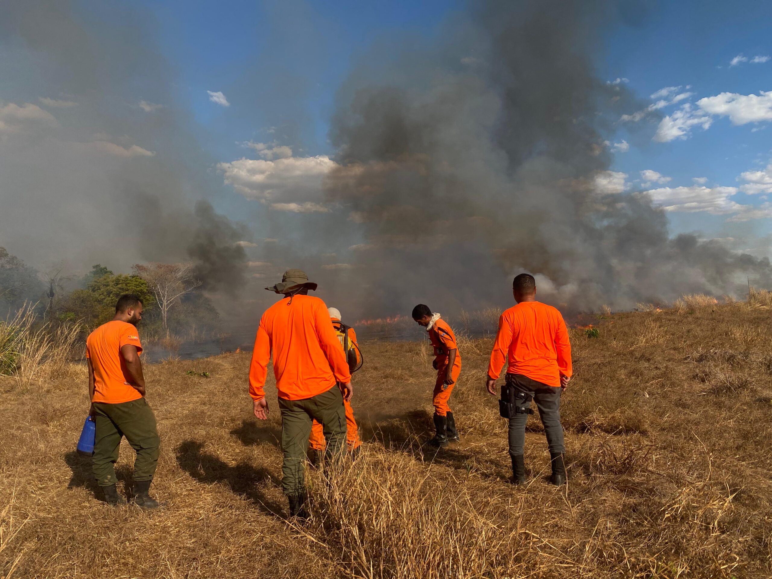 Defesa Civil de Palmas combate incêndio de grandes proporções na Vila Agrotins