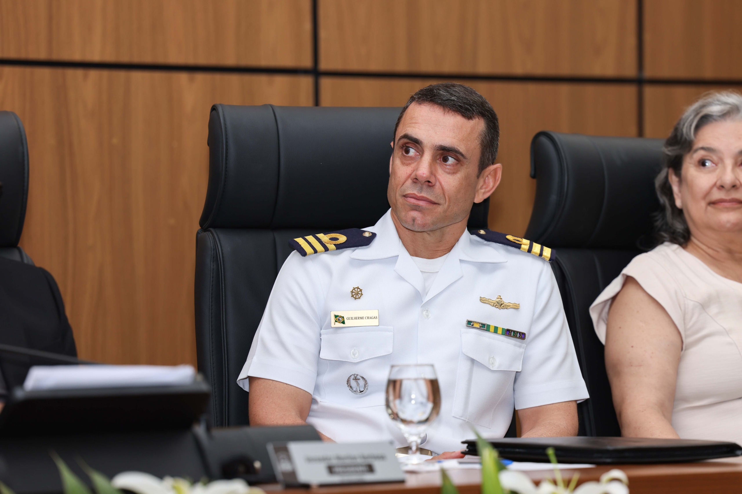 Durante a solenidade pelos 25 anos da CFAT, o comandante Guilherme Chagas relembrou a trajetória da instituição e agradeceu a homenagem / Foto : Francisco Barros