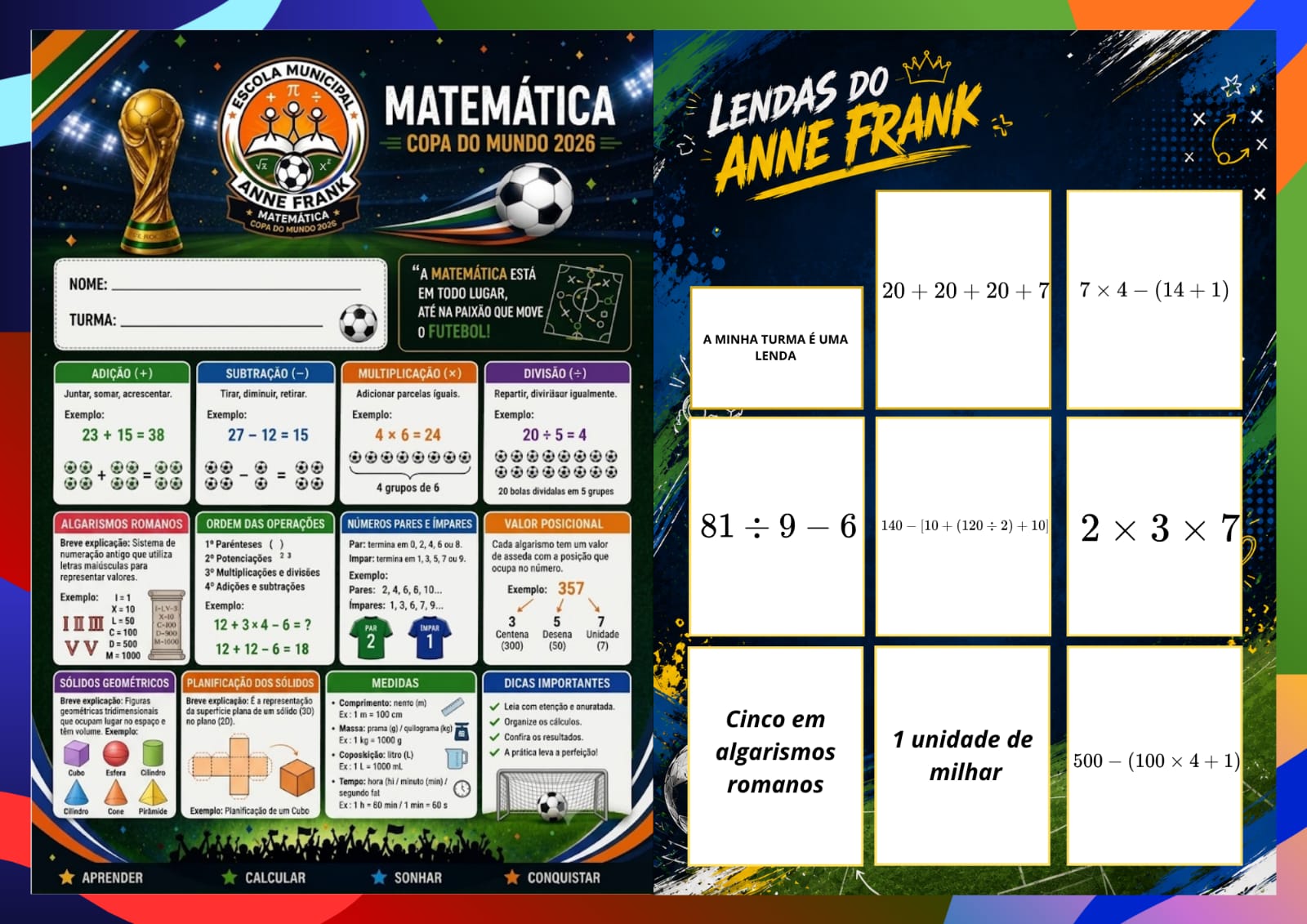 Projeto pedagógico envolve todas as operações matemáticas - Foto: Divulgação