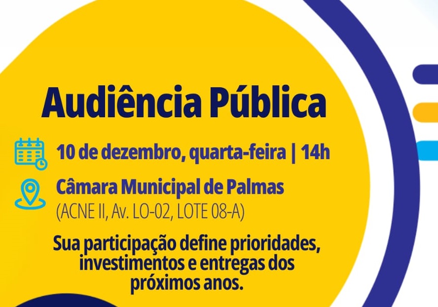 A audiência pública é uma oportunidade da população conhecer mais sobre o plano e a estimativa de receita e despesa para 2026