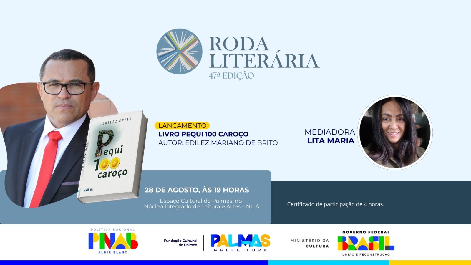 Fundação Cultural de Palmas promove lançamento de livro de contos na 47ª Roda Literária nesta quinta, 28