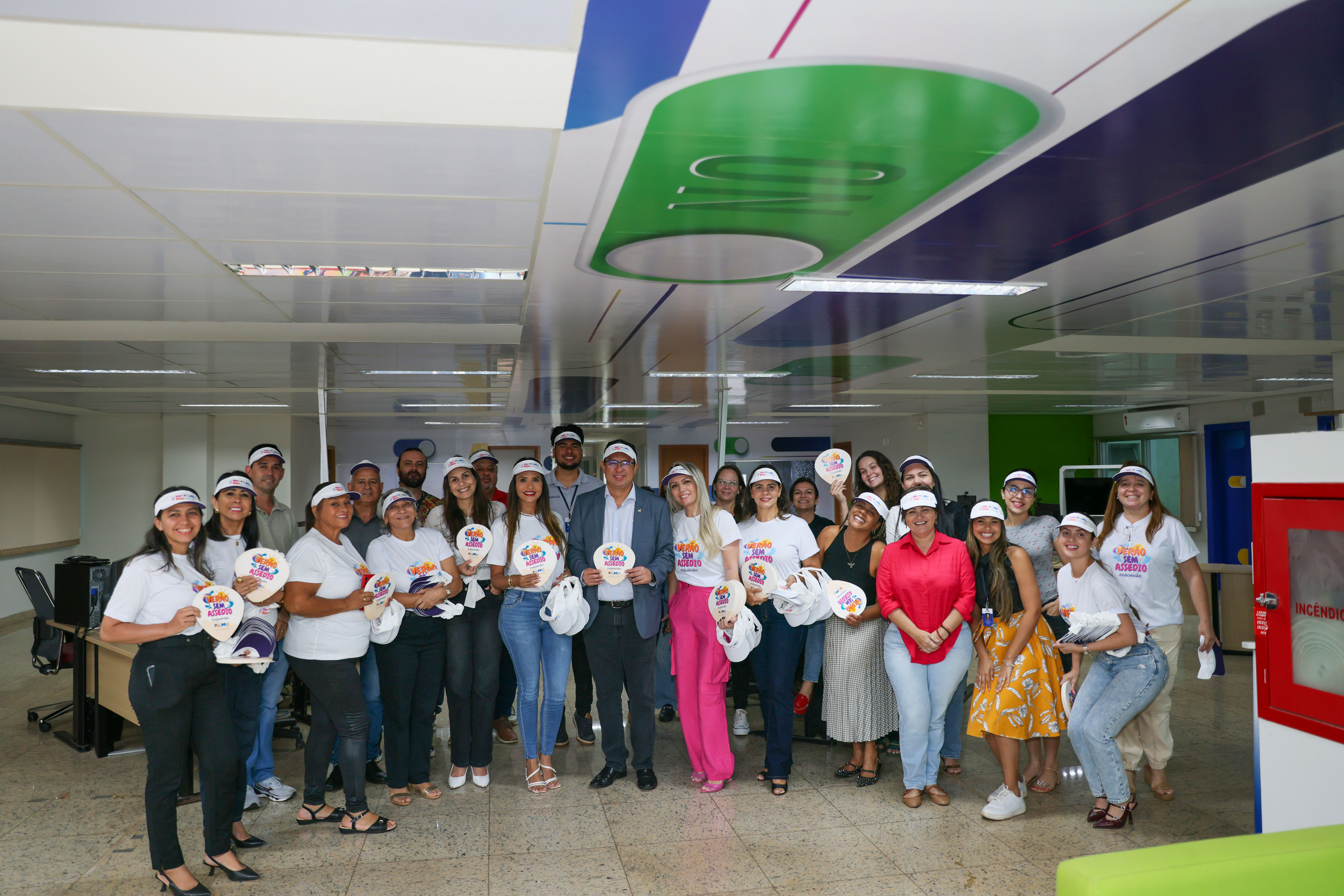 Data: 18/07/2025. Ação Verão sem assédio. Local: Predio da Prefeitura de Palmas