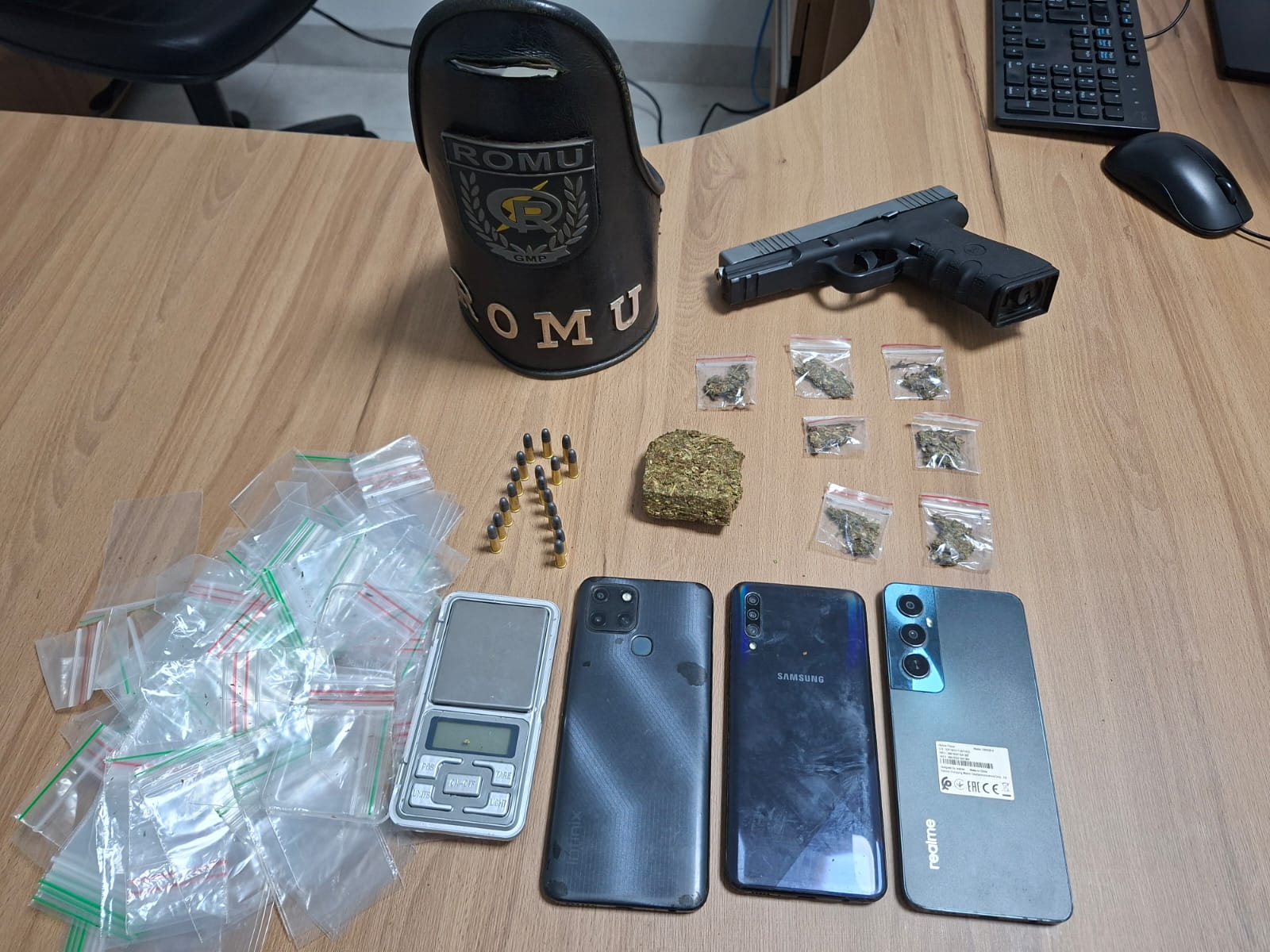 Romu da Guarda Metropolitana de Palmas prende homem por tráfico de drogas e apreende munições no Jardim Aureny III